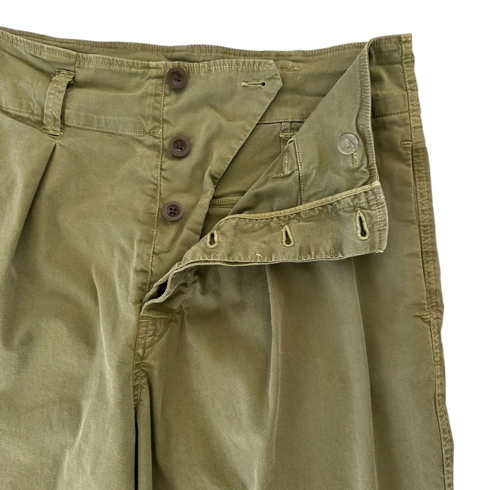 Nili Lotan Army Green Wide Leg Cropped Pants High Waist 4 - Picture 7 of 13